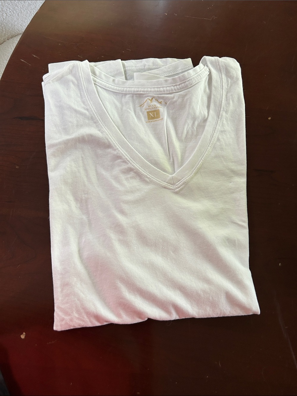 Women's White V-Neck Short Sleeve Tee